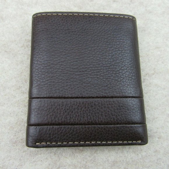 Fossil Lufkin Trifold Brown Leather Mens Wallet - Picture 5 of 10